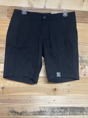 a.n.a size 8 Black Flat Front 9” Inseam Chino Mid-rise Stretchy Soft Shorts